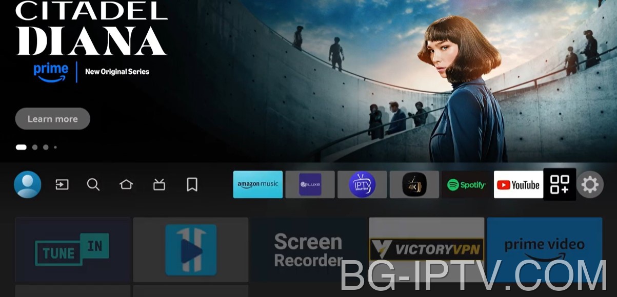 Меню с настройки на Fire TV