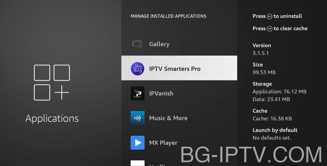 Изберете IPTV Smarters Pro
