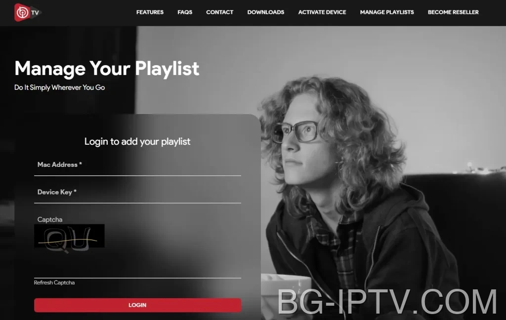 Влезте в уеб портала за IPTV на App