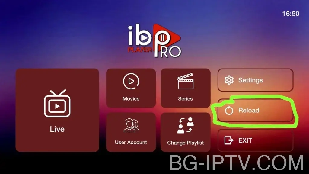 Презаредете и гледайте за IPTV в приложението