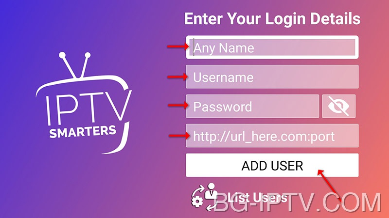 Въведете идентификационни данни за API на Xtream Codes на Firestick