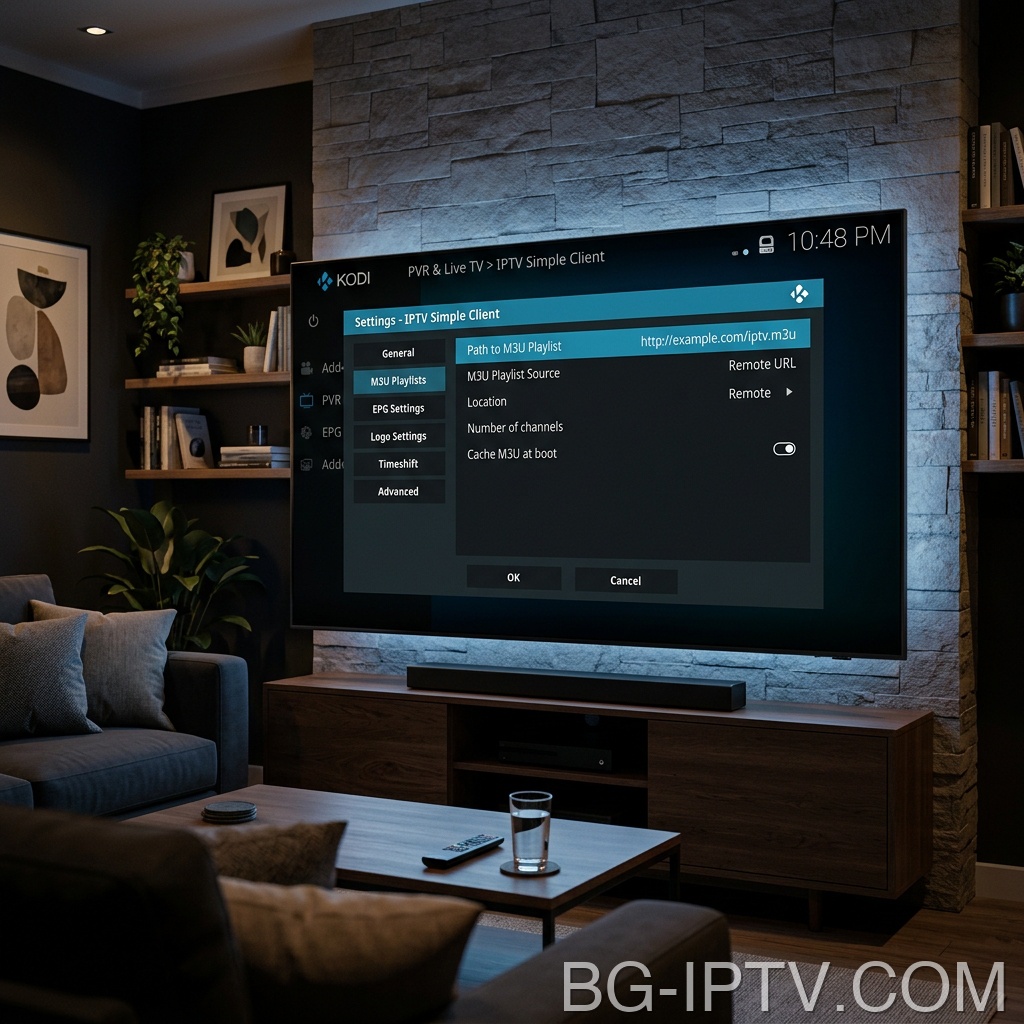 Конфигурирайте вашия M3U плейлист за IPTV на Kodi IPTV