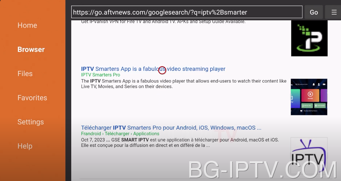 Потърсете IPTV Smarters в Downloader