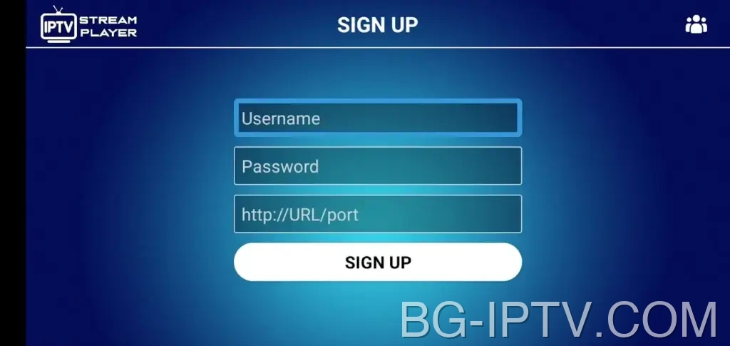 Въведете идентификационни данни за IPTV в IPTV Stream Player