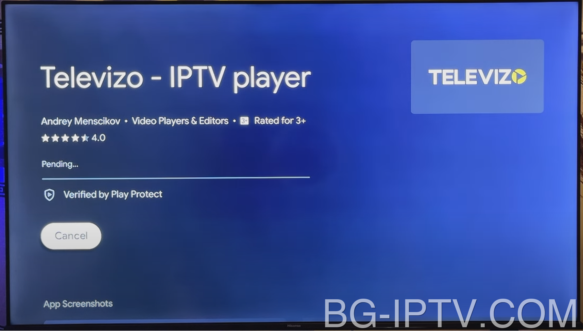 Инсталирайте Televizo за IPTV на Televizo IPTV