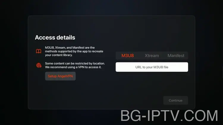Въведете подробности за Xtream кодове за IPTV на UHF App IPTV